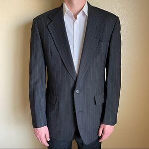 VTG Hart Schaffner Marx Men’s Sports Coat Blazer Union Made USA Black Pinstripe